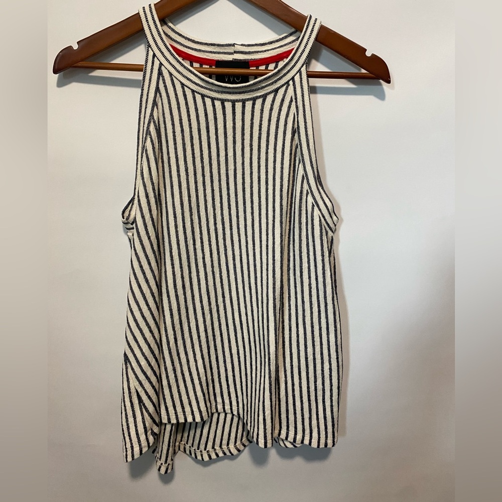 W5 Black and White Striped Tank Top